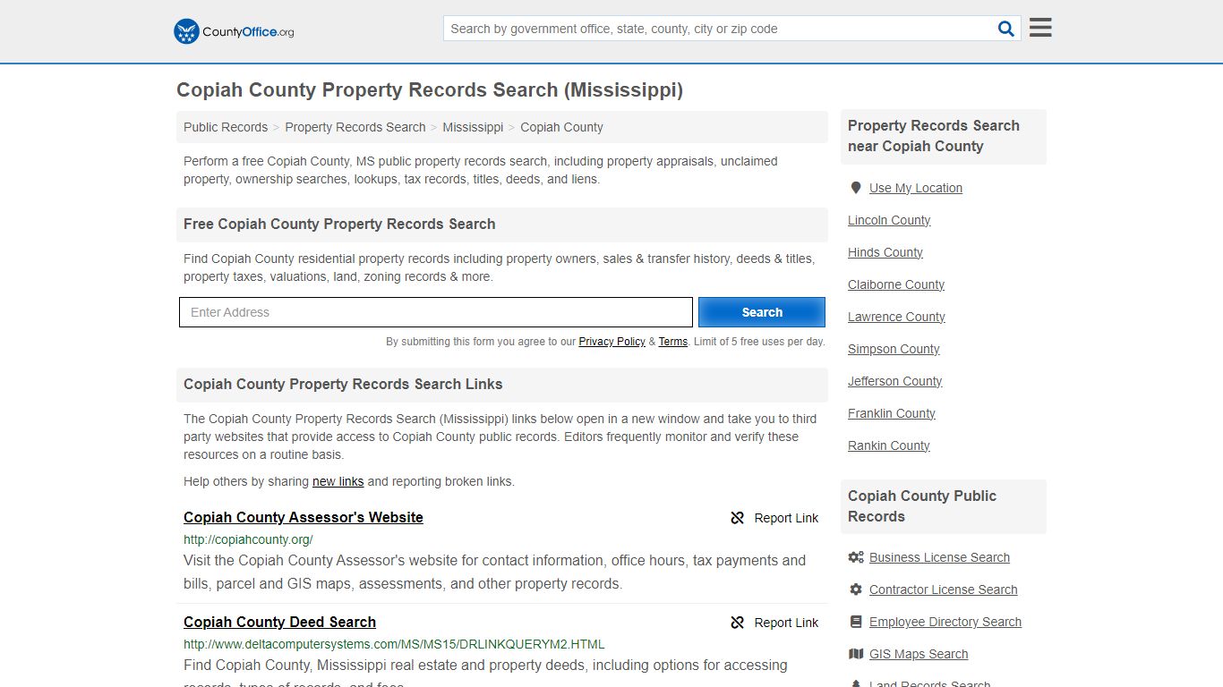 Copiah County Property Records Search (Mississippi) - County Office